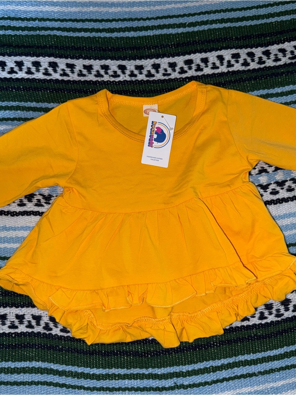 Girls' Yellow Ruffle Long-Sleeve Top